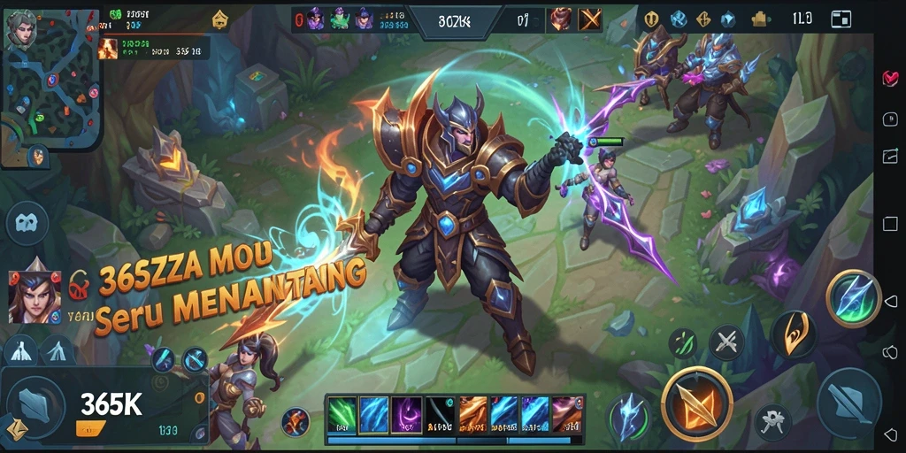 Tangkapan layar gameplay 365ZK dengan pertarungan epik antar karakter.