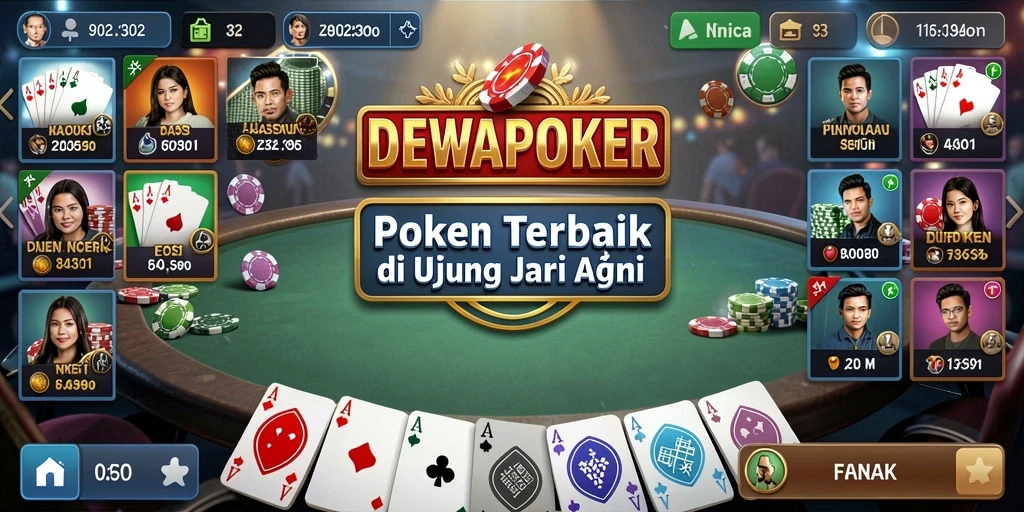 Tampilan gameplay Poker yang seru dan mengasyikkan di DEWAPOKER.