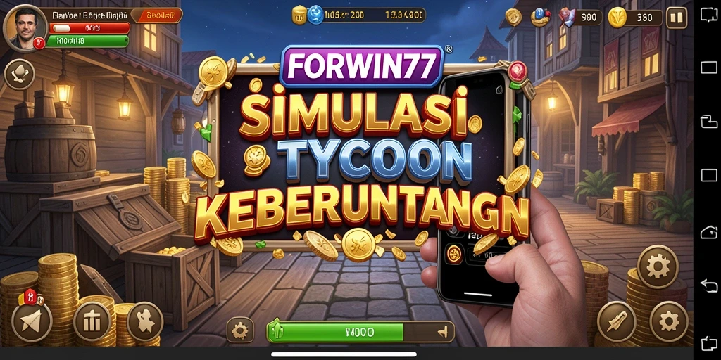 Gameplay seru FORWIN77 menampilkan simulasi bisnis Tycoon yang menarik.