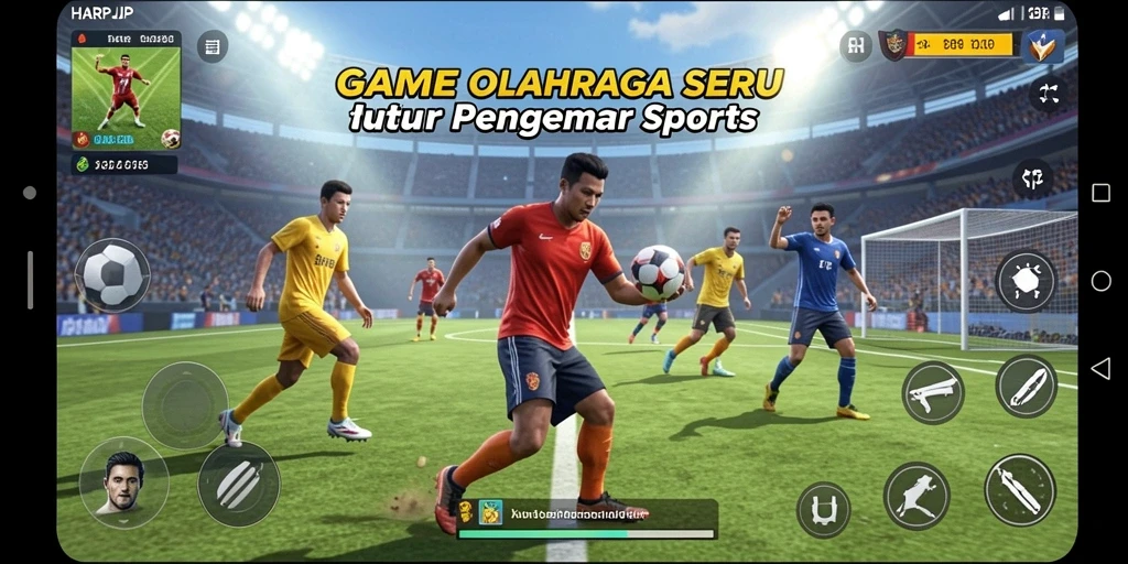Tampilan gameplay seru dalam game olahraga HARAPJP.