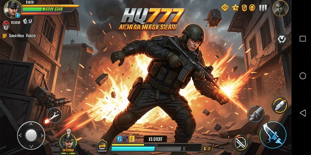Tampilan gameplay HQ777 yang mendebarkan dan penuh aksi.