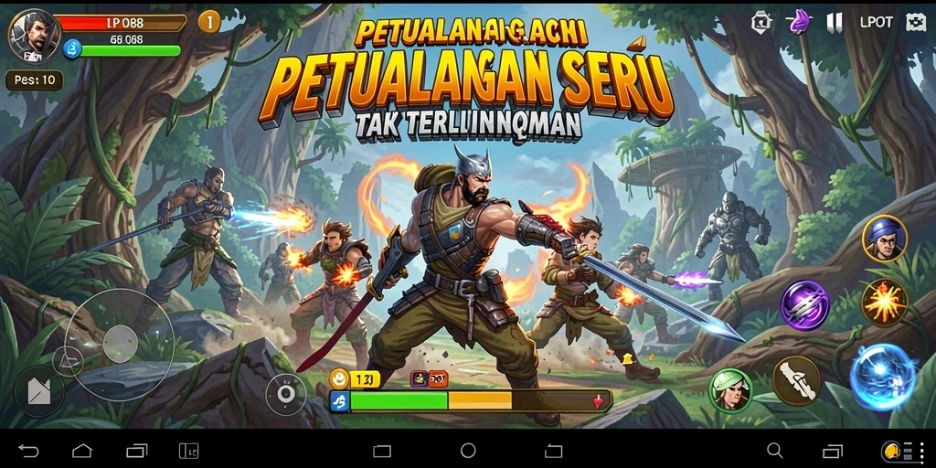 Screenshot LPO88 menampilkan karakter utama dalam aksi pertarungan seru.
