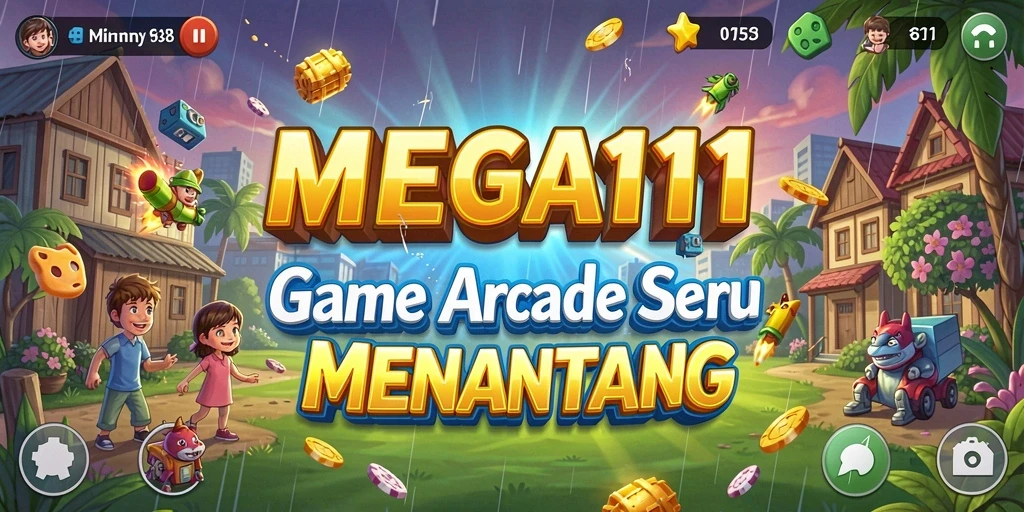 Tampilan gameplay MEGA111 yang menampilkan aksi Arcade seru.