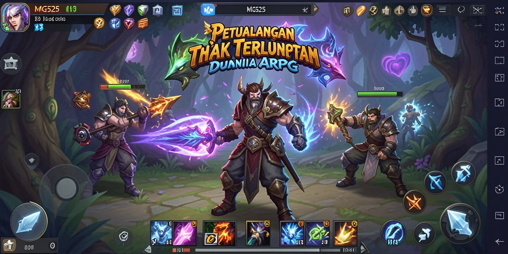 Screenshot menunjukkan pertarungan epik dalam gameplay MG525.