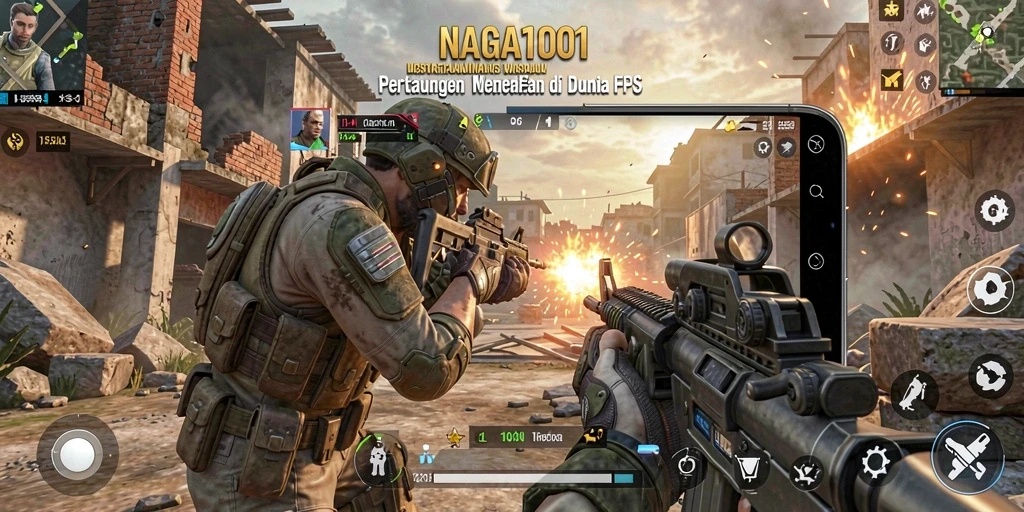 Tampilan gameplay seru dari NAGA1001 dalam aksi tembak-menembak.