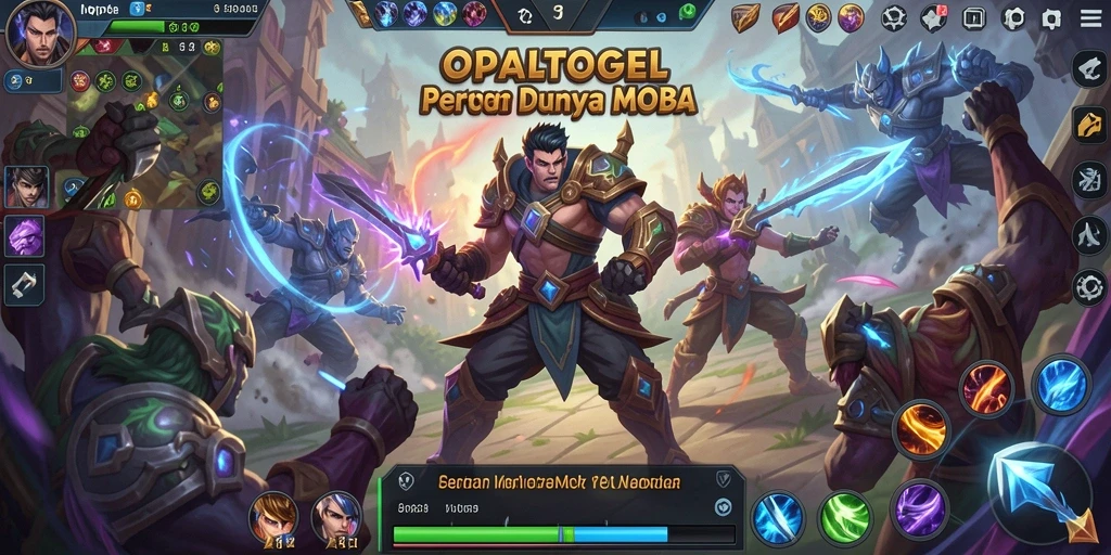 Tampilan gameplay menarik dalam OPALTOGEL dengan aksi MOBA seru.